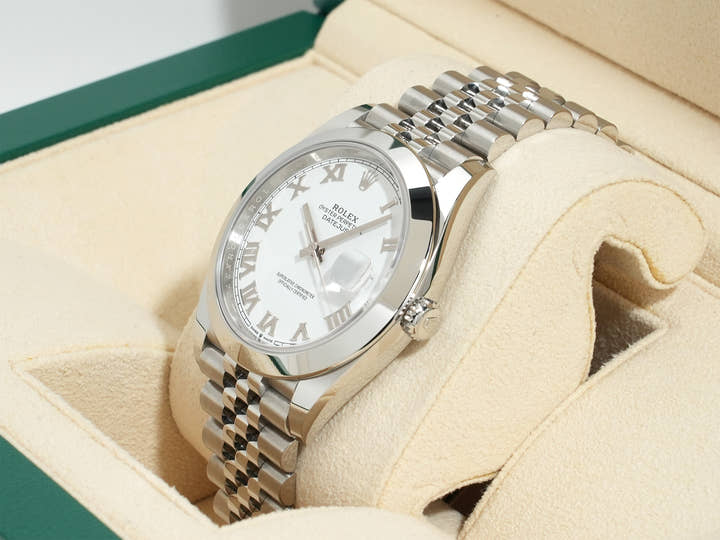 Rolex Datejust 41 Ref. 126300 Stainless Steel White Roman Dial Jubilee Bracelet Unused h98covnh