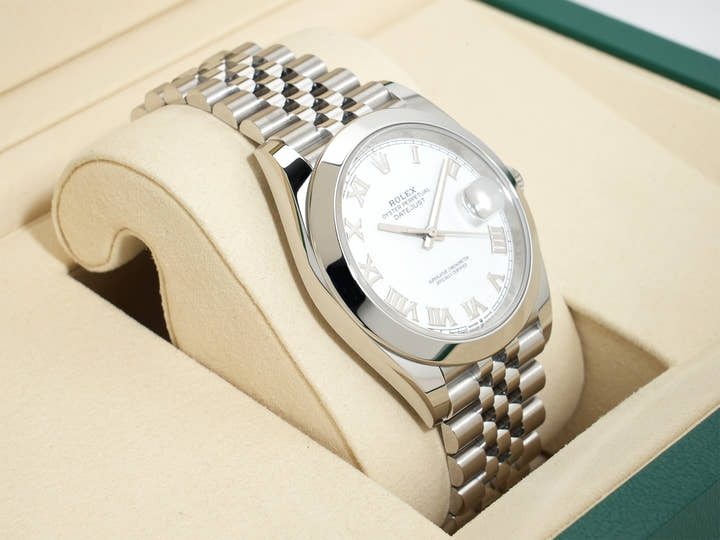 Rolex Datejust 41 Ref. 126300 Stainless Steel White Roman Dial Jubilee Bracelet Unused h98covnh