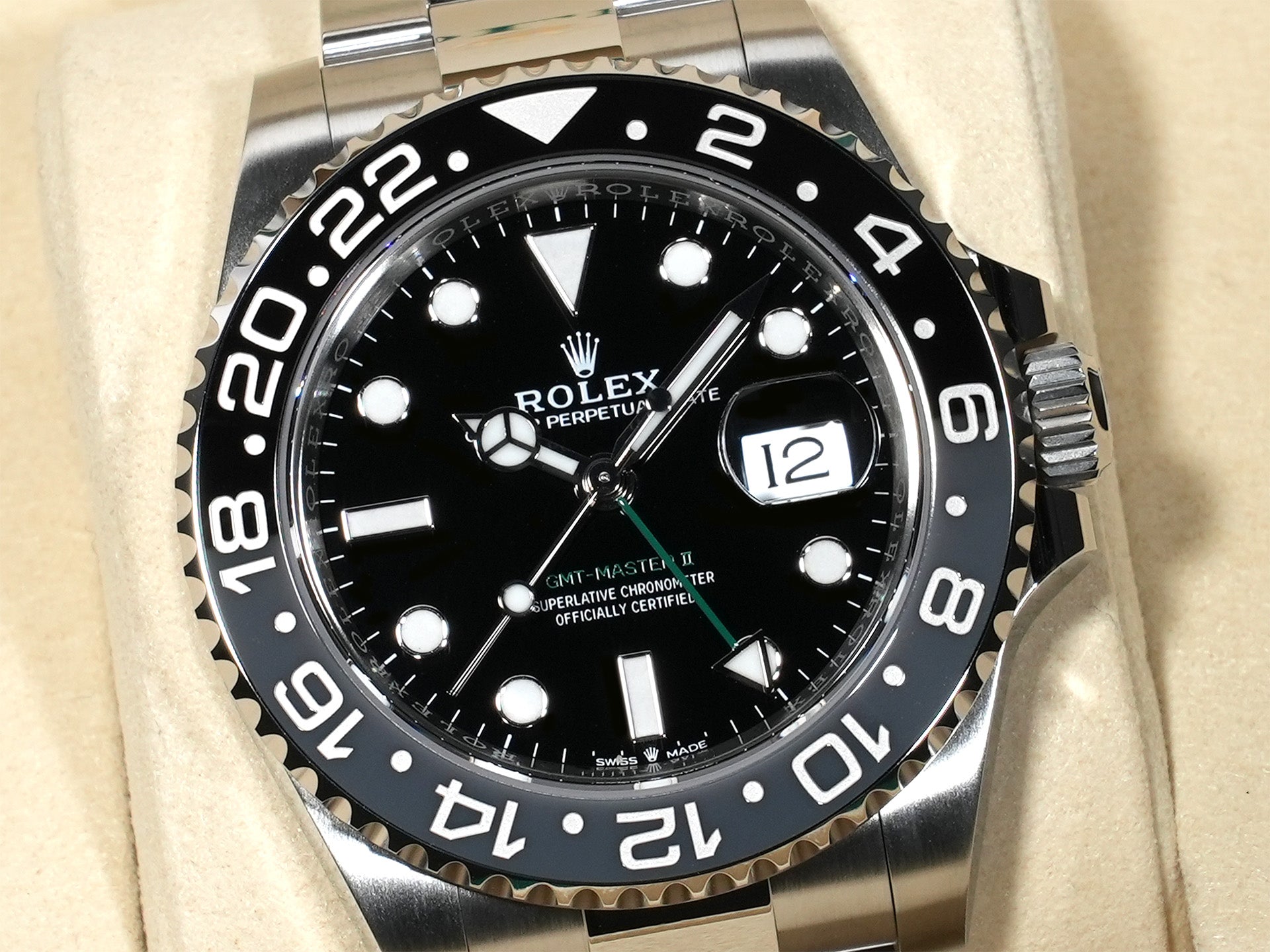 Rolex GMT-Master II Ref. 126710GRNR Stainless Steel Black Dial Oyster Bracelet Unused jyvicpv4