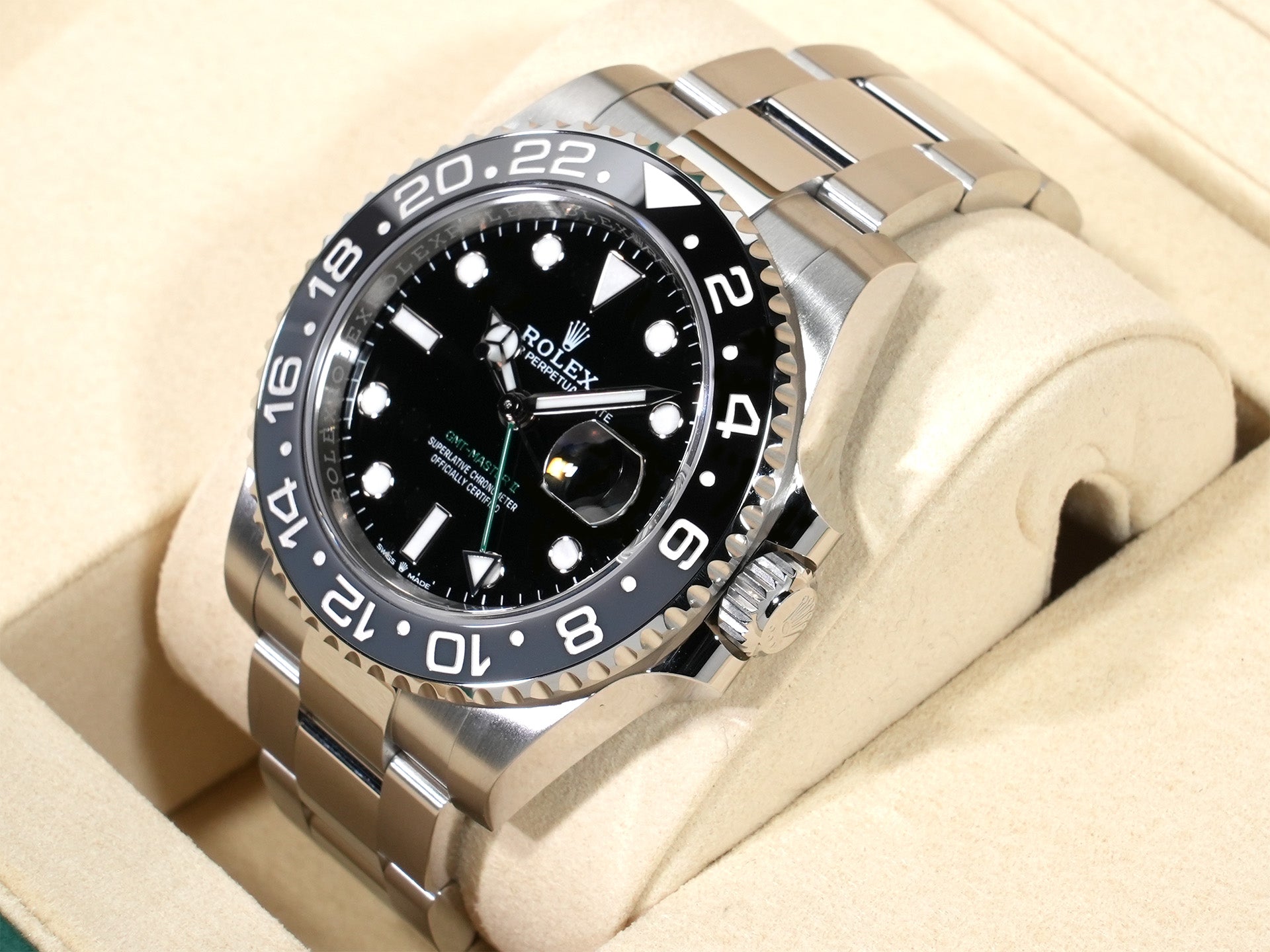 Rolex GMT-Master II Ref. 126710GRNR Stainless Steel Black Dial Oyster Bracelet Unused jyvicpv4