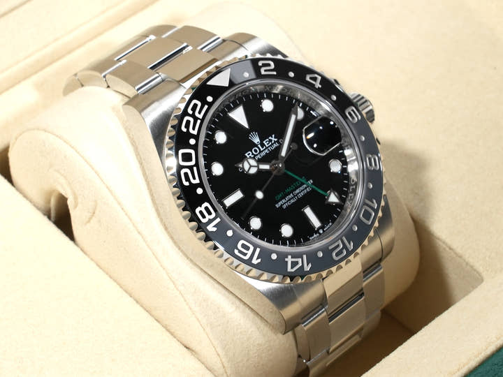 Rolex GMT-Master II Ref. 126710GRNR Stainless Steel Black Dial Oyster Bracelet Unused jyvicpv4