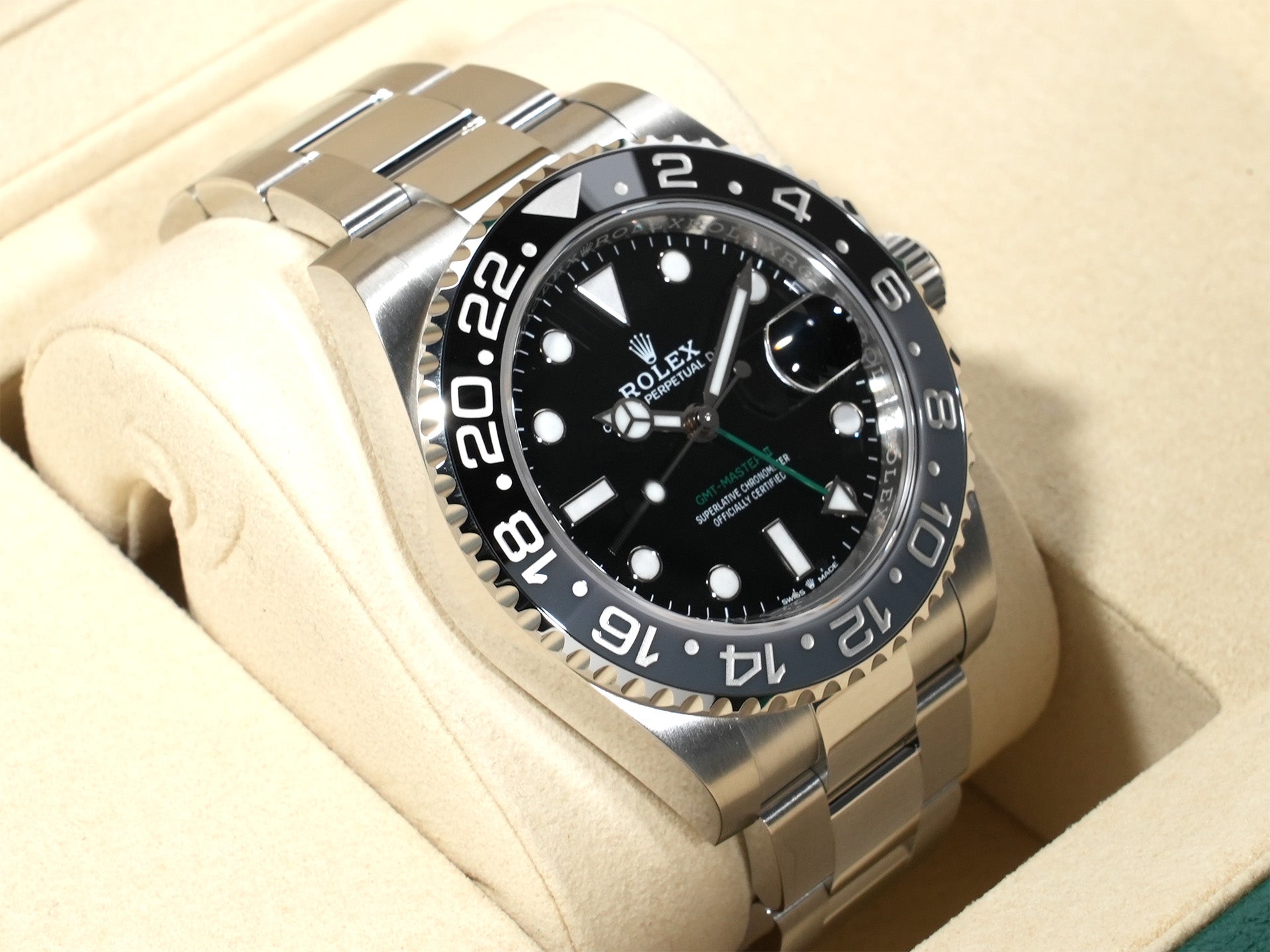Rolex GMT-Master II Ref. 126710GRNR Stainless Steel Black Dial Oyster Bracelet Unused jyvicpv4