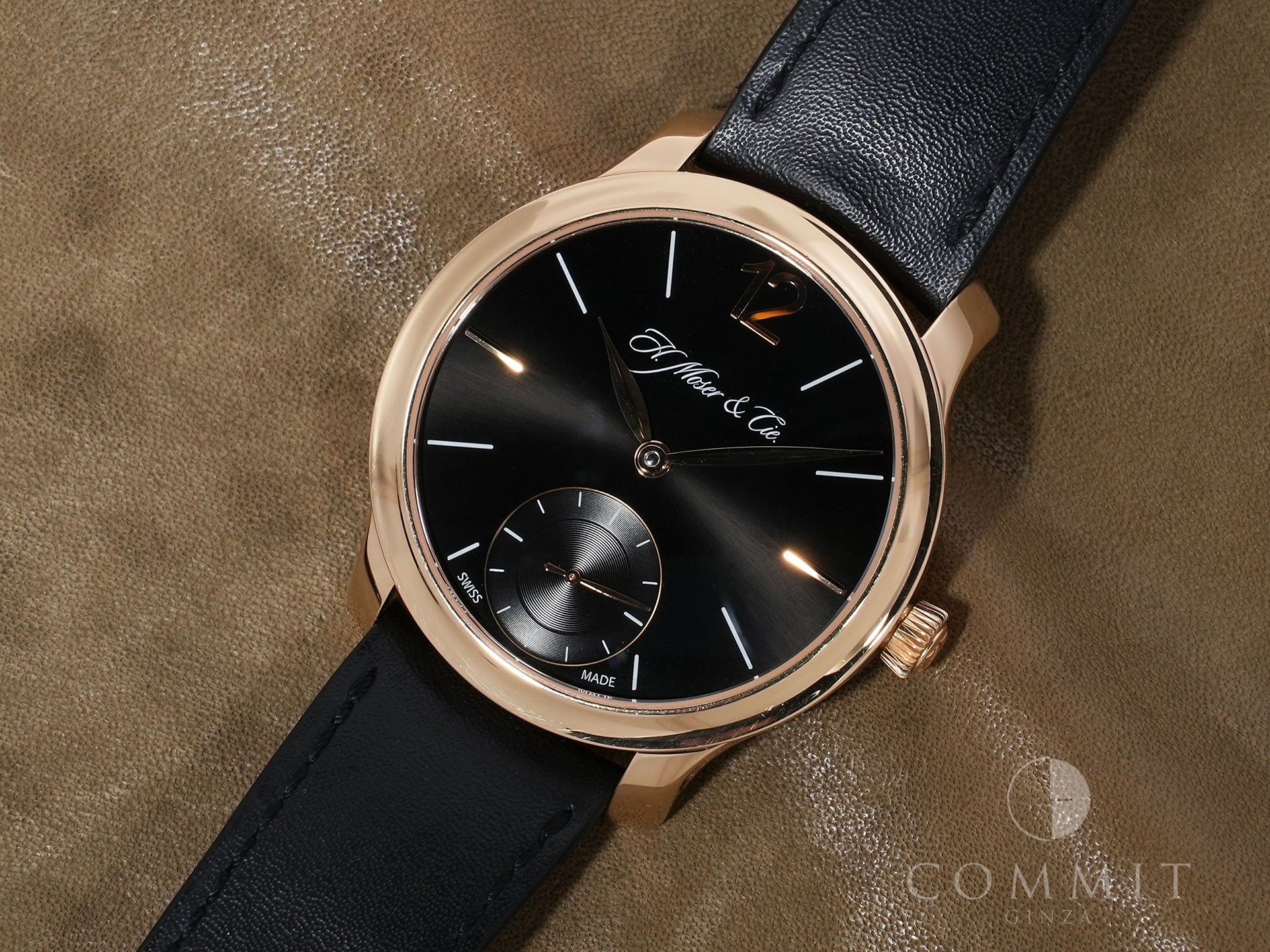 H. Moser Mayu Ref. 321.503-007 Rose Gold Black Dial Pre-owned v8bcbr7h
