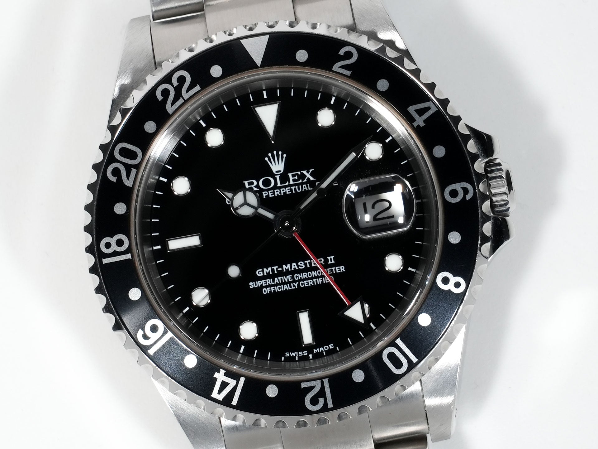 Pre-owned Rolex GMT-Master II Ref. 16710 Stainless Steel Black Dial Oyster Bracelet ak5m8h2w