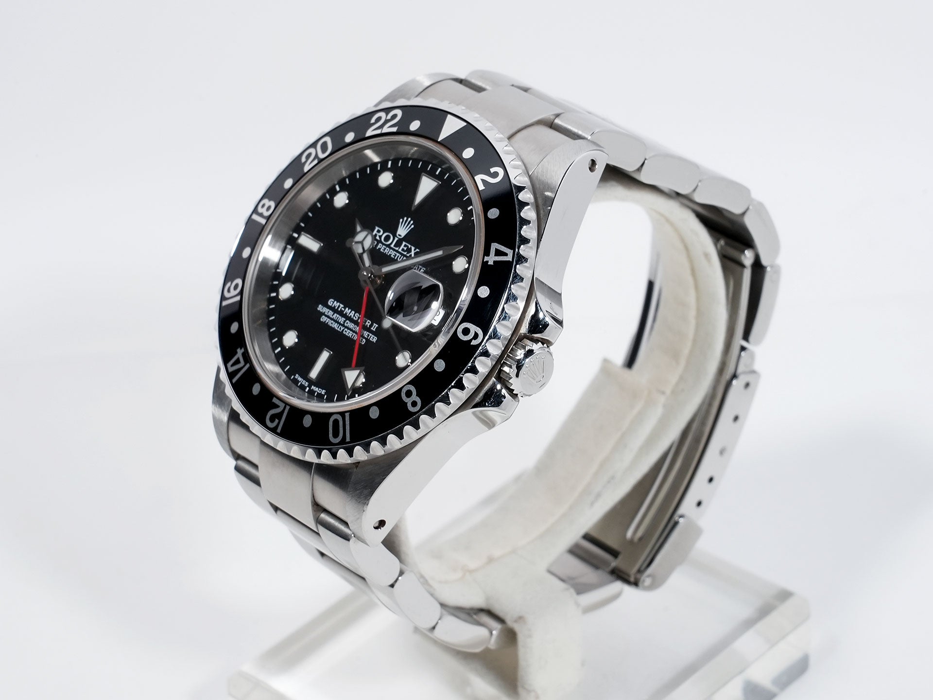 Pre-owned Rolex GMT-Master II Ref. 16710 Stainless Steel Black Dial Oyster Bracelet ak5m8h2w