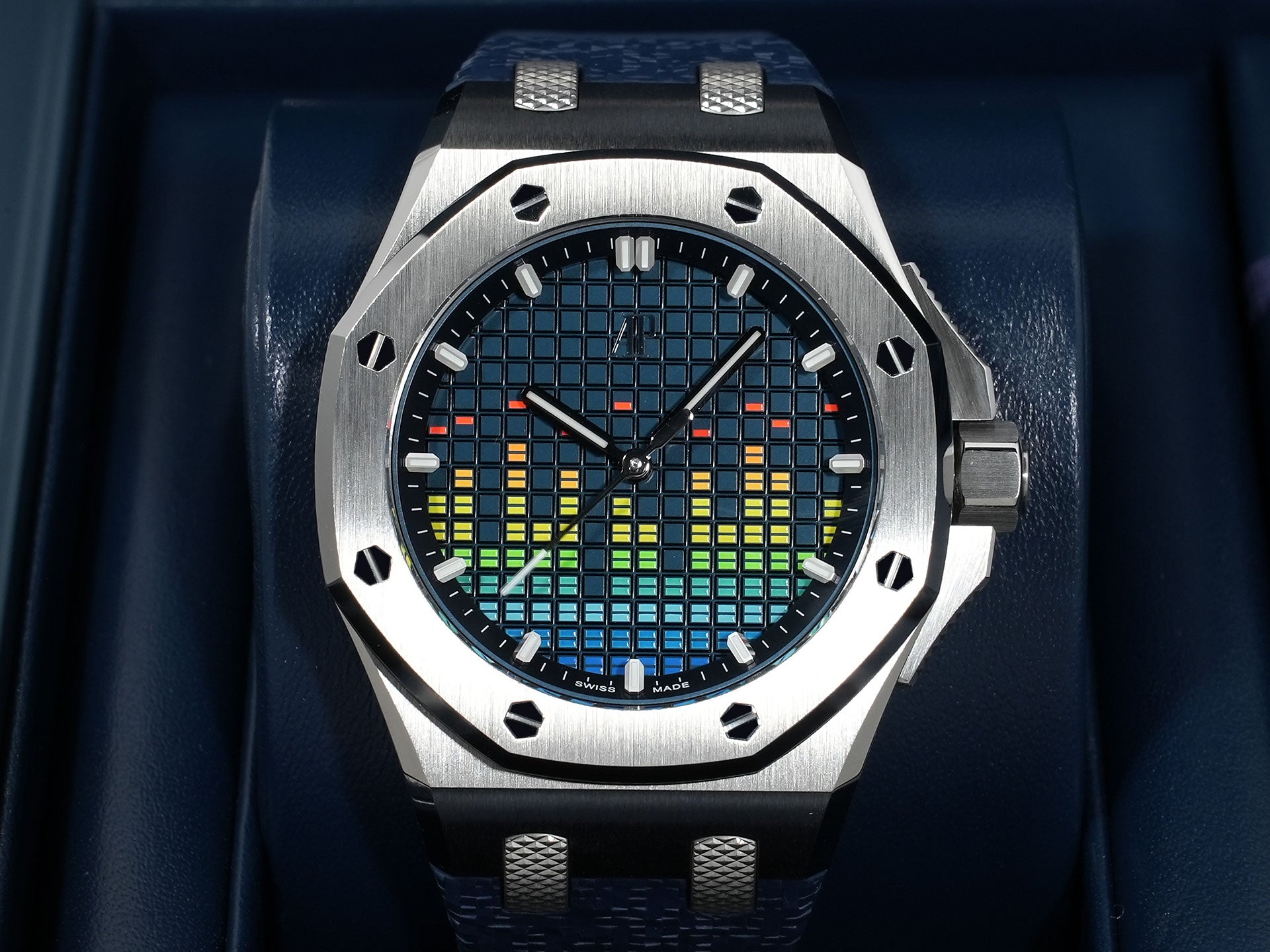 オーデマピゲ ロイヤルオーク オフショア ミュージックエディション Ref.77600TI.OO.A343CA.01 チタン ブルー文字盤 未使用 mzwpdi5h