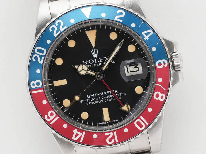 ロレックス GMTマスター Ref.1675 ステンレススチール ブラック文字盤 オイスターブレスレット 中古 cdkww4ir