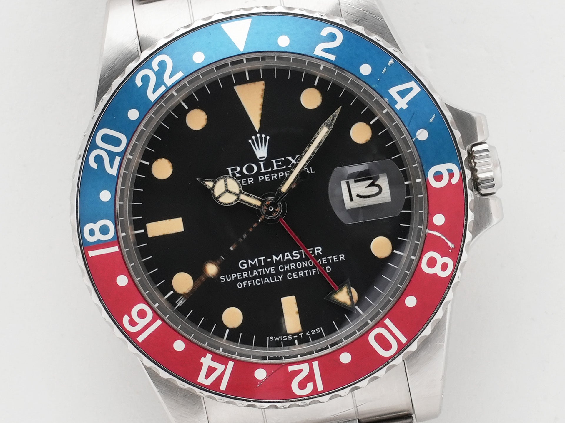 ロレックス GMTマスター Ref.1675 ステンレススチール ブラック文字盤 オイスターブレスレット 中古 cdkww4ir