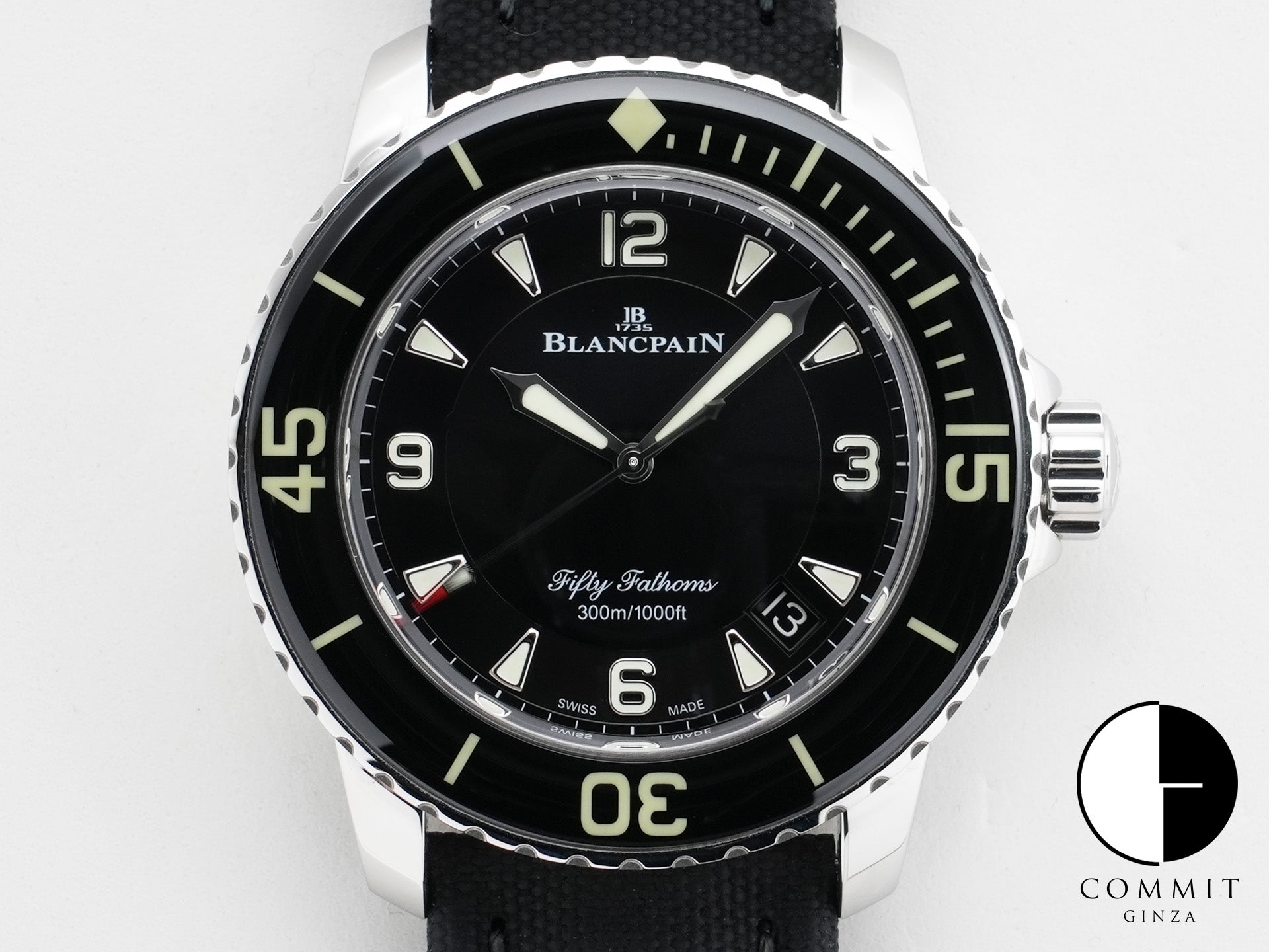 ブランパン フィフティ ファゾムス オートマティック Ref.5015-1130-52A ステンレススチール ブラック文字盤 美中古 m9n9fvf6