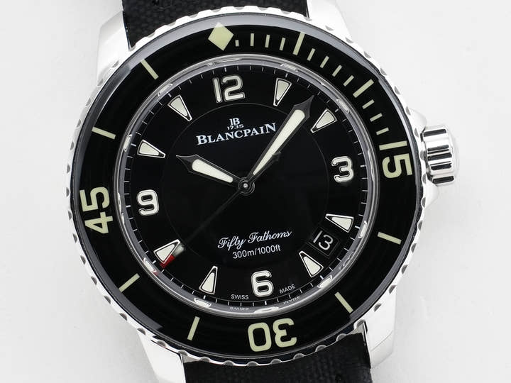 ブランパン フィフティ ファゾムス オートマティック Ref.5015-1130-52A ステンレススチール ブラック文字盤 美中古 m9n9fvf6