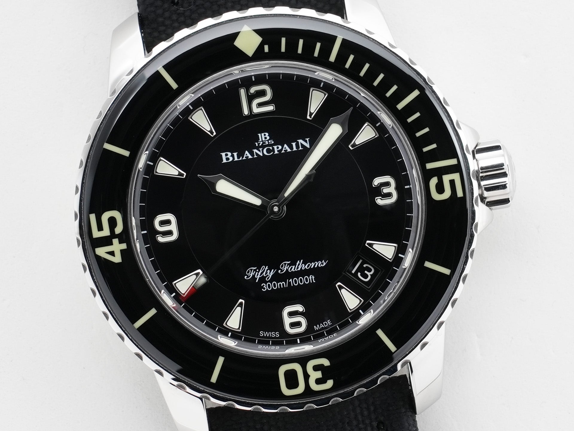 ブランパン フィフティ ファゾムス オートマティック Ref.5015-1130-52A ステンレススチール ブラック文字盤 美中古 m9n9fvf6