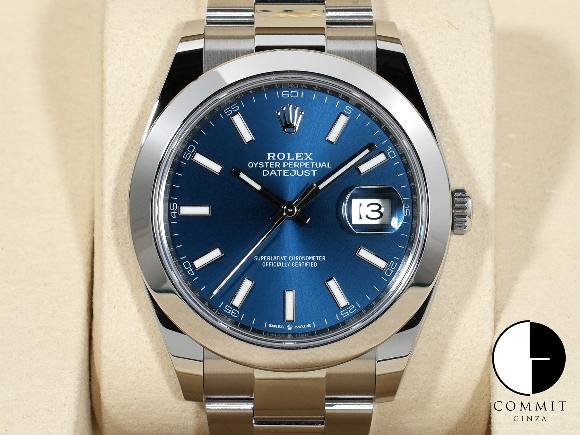 ロレックス デイトジャスト41 Ref.126300 ステンレススチール ブライトブルー文字盤 オイスターブレスレット 未使用 7px38zoy