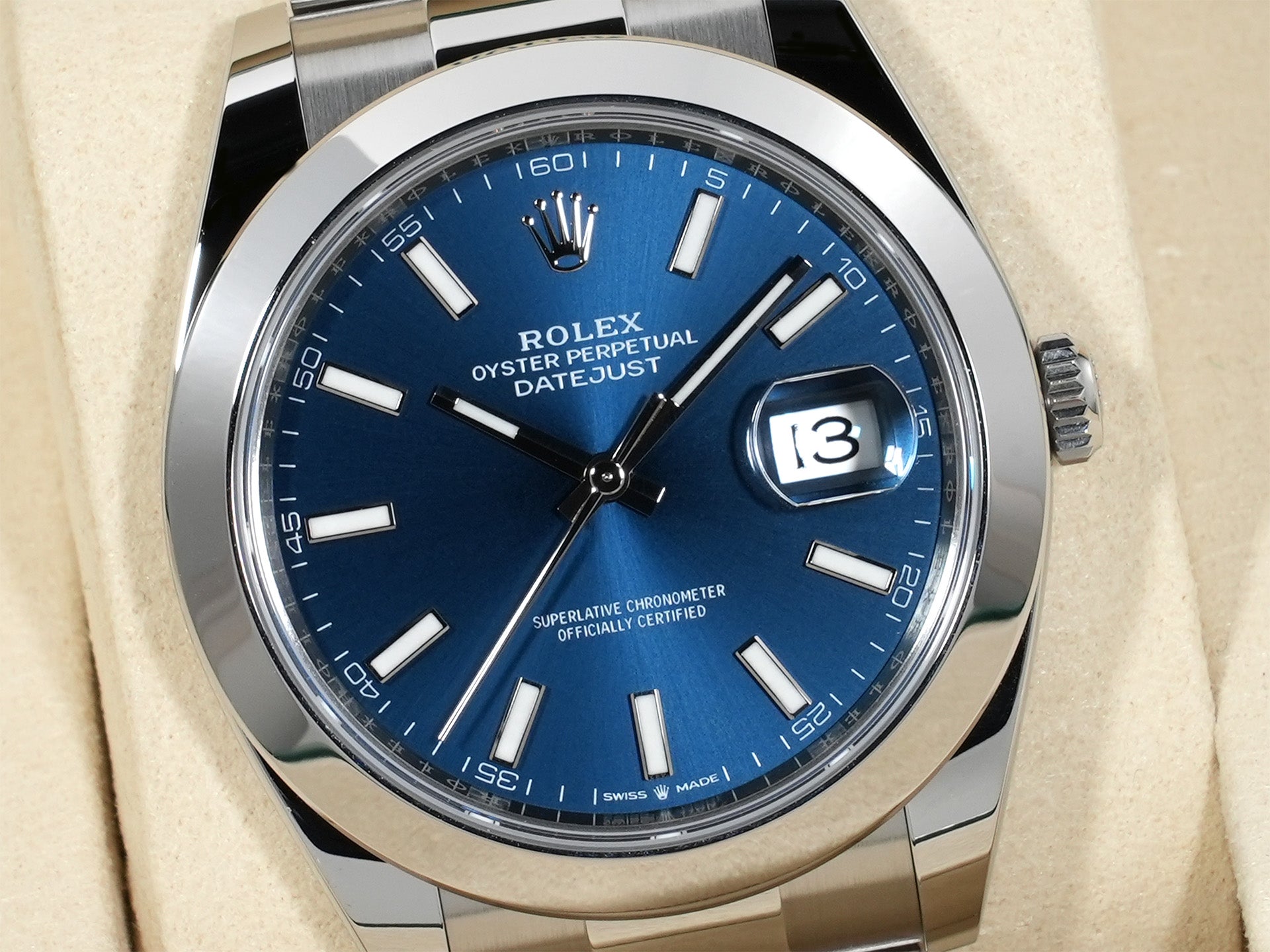 ロレックス デイトジャスト41 Ref.126300 ステンレススチール ブライトブルー文字盤 オイスターブレスレット 未使用 7px38zoy