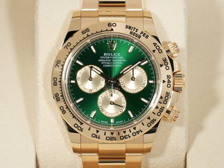 ロレックス デイトナ Ref.126508 イエローゴールド グリーン文字盤 未使用 xadzyrzb