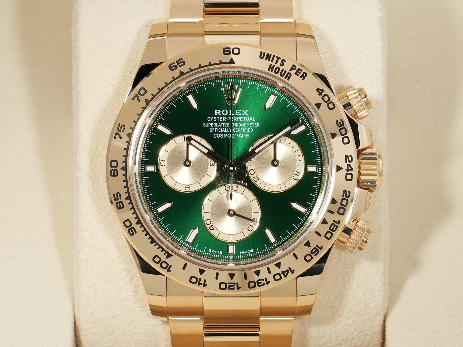 ロレックス デイトナ Ref.126508 イエローゴールド グリーン文字盤 未使用 xadzyrzb