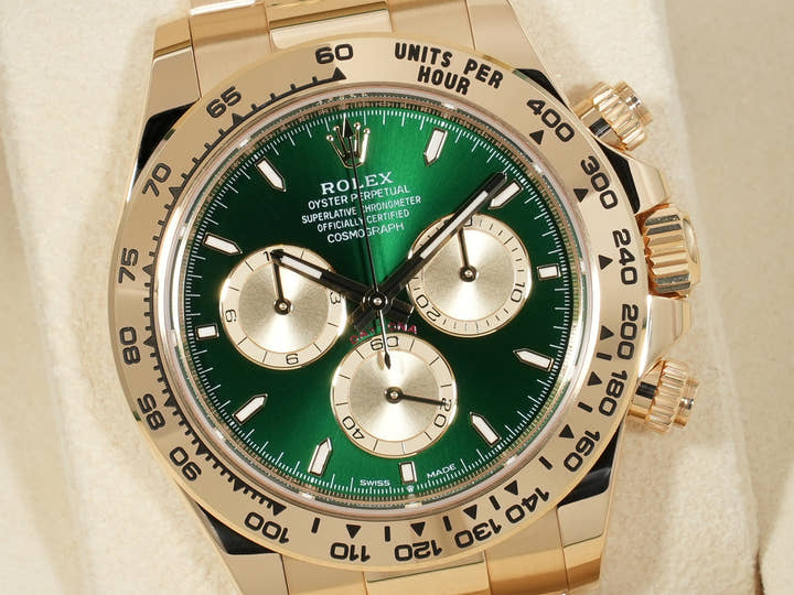 ロレックス デイトナ Ref.126508 イエローゴールド グリーン文字盤 未使用 xadzyrzb