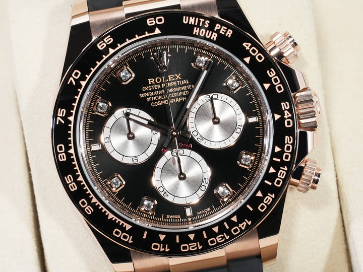 ロレックス デイトナ Ref.126515LN エバーローズゴールド ブライトブラックxサンダストx8Pダイヤ文字盤 未使用 p3a35g67