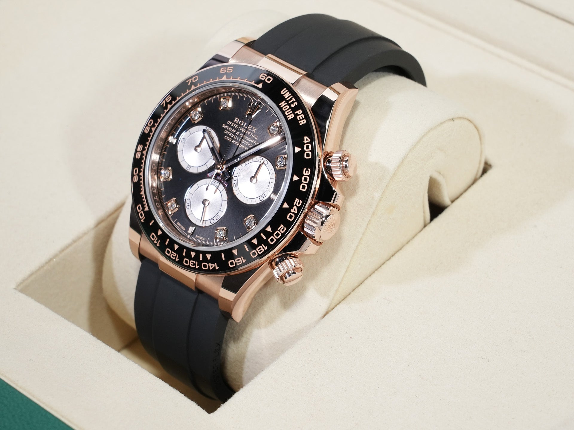 ロレックス デイトナ Ref.126515LN エバーローズゴールド ブライトブラックxサンダストx8Pダイヤ文字盤 未使用 p3a35g67