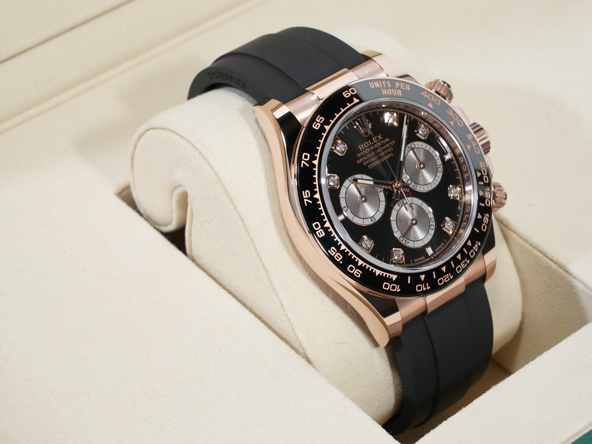 ロレックス デイトナ Ref.126515LN エバーローズゴールド ブライトブラックxサンダストx8Pダイヤ文字盤 未使用 p3a35g67