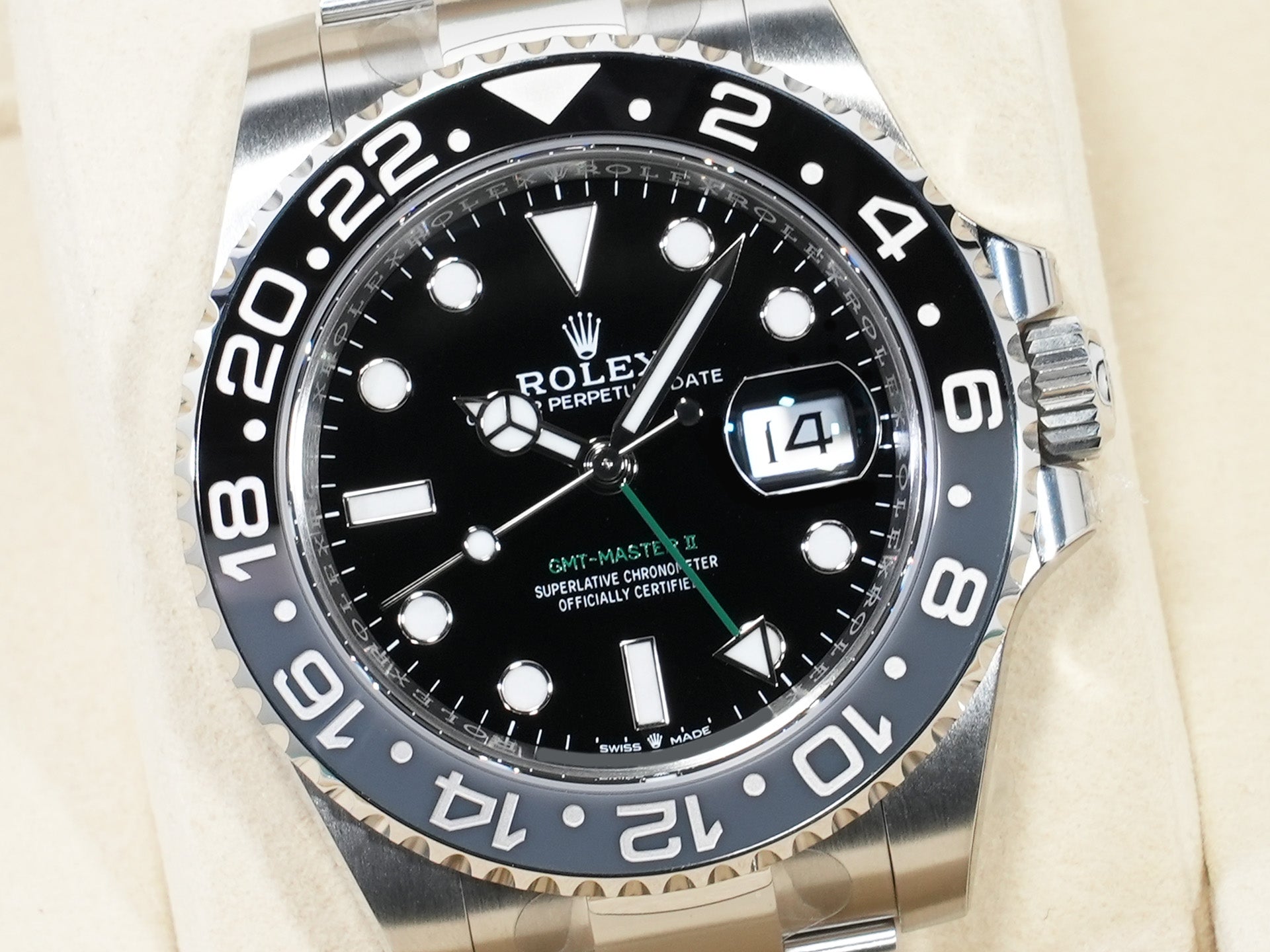 ロレックス GMTマスターII Ref.126710GRNR ステンレススチール ブラック文字盤 オイスターブレスレット 未使用 p9ro7jyq