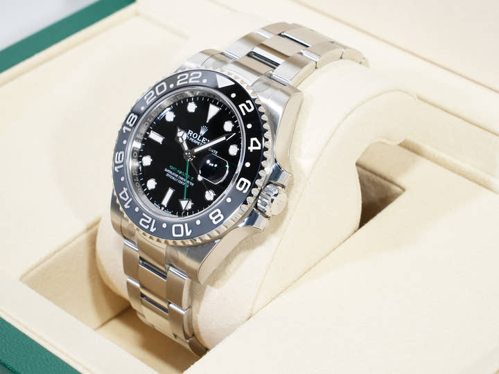 ロレックス GMTマスターII Ref.126710GRNR ステンレススチール ブラック文字盤 オイスターブレスレット 未使用 p9ro7jyq