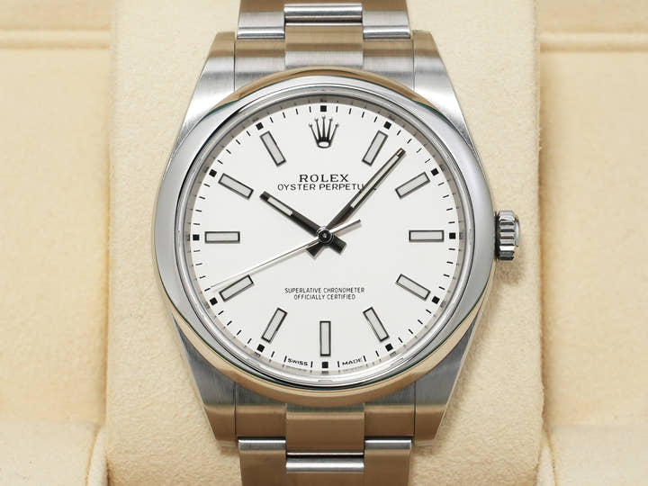Rolex Oyster Perpetual 39 Ref. 114300 Stainless Steel White Dial Pre-owned tjof4jxg