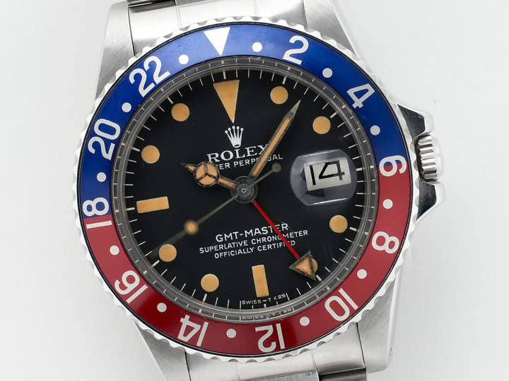 ロレックス GMTマスター Ref.1675 ステンレススチール ブラック文字盤 オイスターブレスレット 中古 abtcy6uf