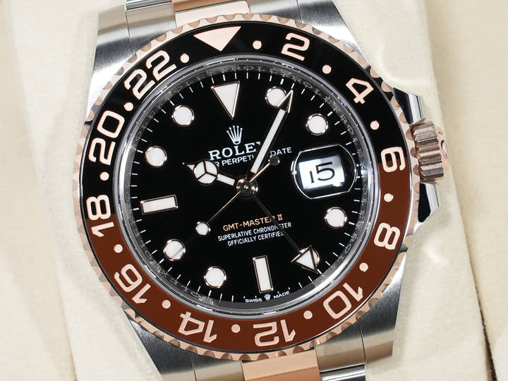 ロレックス GMTマスターII Ref.126711CHNR ステンレススチール/エバーローズゴールド ブラック文字盤 オイスターブレスレット 未使用 v5bzyppa