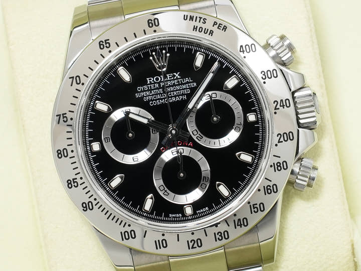 ロレックス デイトナ Ref.116520 ステンレススチール ブラック文字盤 美品 wh9ijr8s