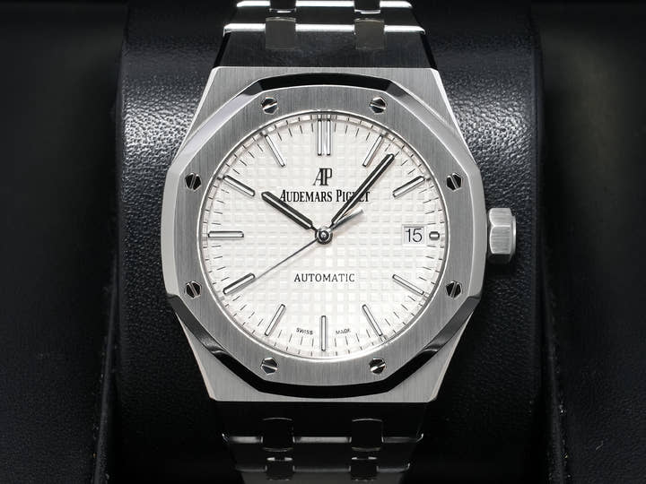 オーデマピゲ ロイヤルオーク Ref.15450ST.OO.1256ST.01 ステンレススチール シルバー文字盤 美品 59knu9fi