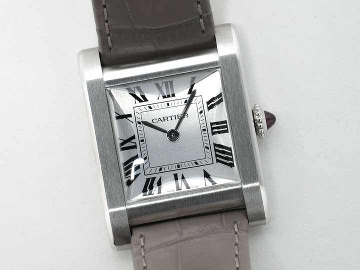 カルティエ タンク ノルマル Ref.WGTA0109 プラチナ シルバー文字盤 美中古 dsn7diuo