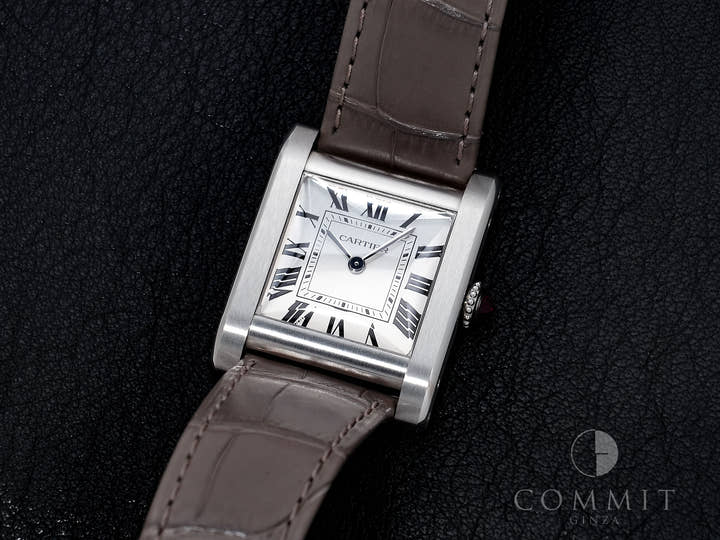 カルティエ タンク ノルマル Ref.WGTA0109 プラチナ シルバー文字盤 美中古 dsn7diuo