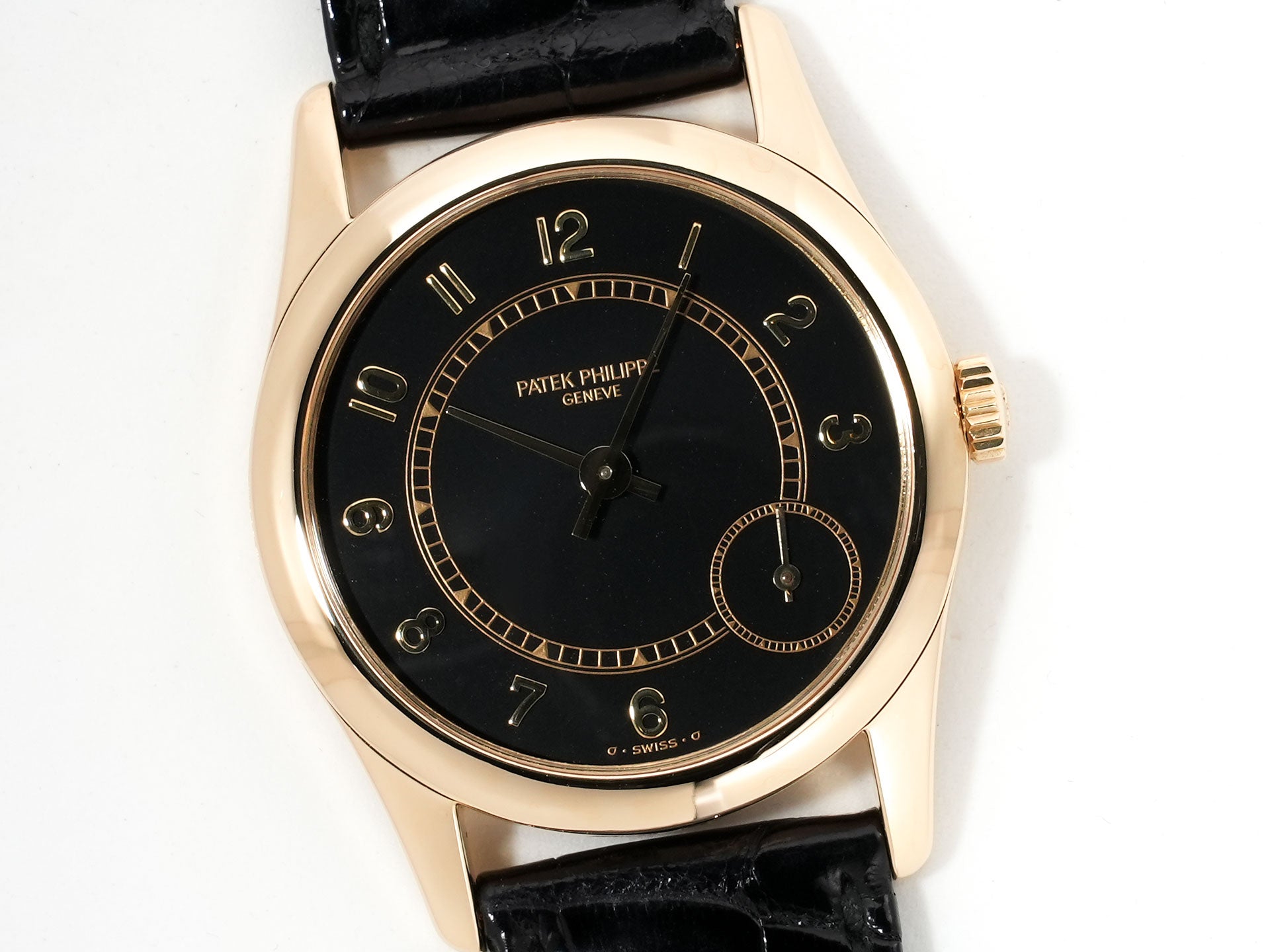 パテックフィリップ カラトラバ Ref.5000J イエローゴールド ブラック文字盤 美中古 o6rm93pd