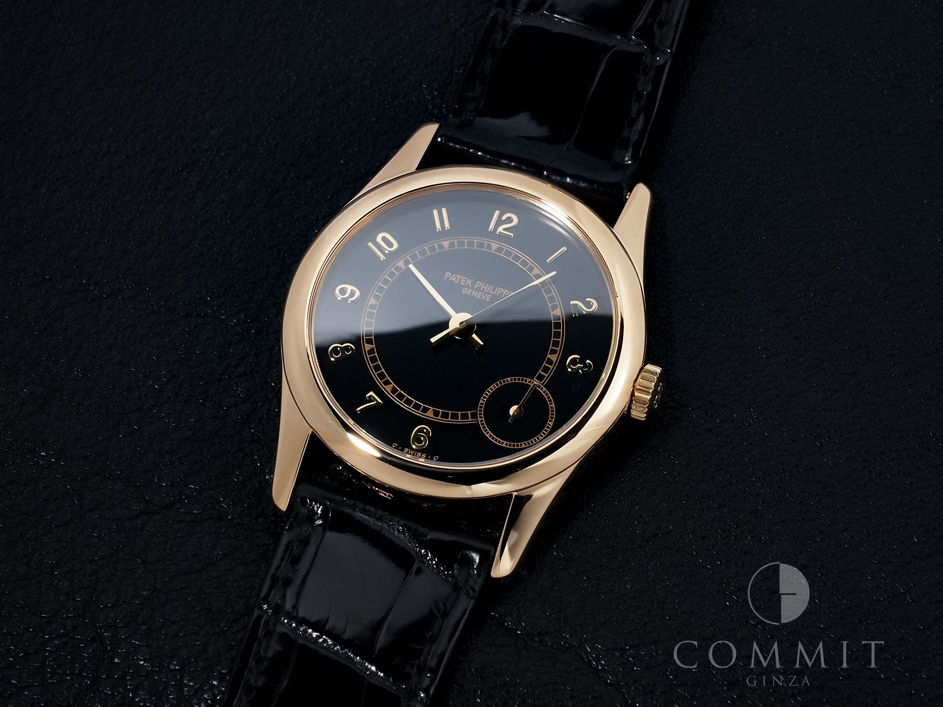 パテックフィリップ カラトラバ Ref.5000J イエローゴールド ブラック文字盤 美中古 o6rm93pd