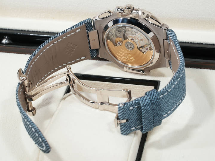 パテックフィリップ ノーチラス クロノグラフ Ref.5980/60G-001 ホワイトゴールド ブルーグレー オパーリン文字盤 極美品 ixi88quz