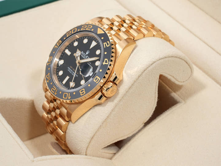 ロレックス GMTマスターII Ref.126718GRNR イエローゴールド ブラック文字盤 ジュビリーブレスレット 美品 qanjf5fw