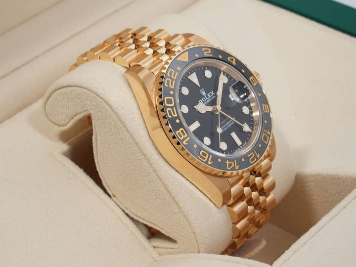 ロレックス GMTマスターII Ref.126718GRNR イエローゴールド ブラック文字盤 ジュビリーブレスレット 美品 qanjf5fw