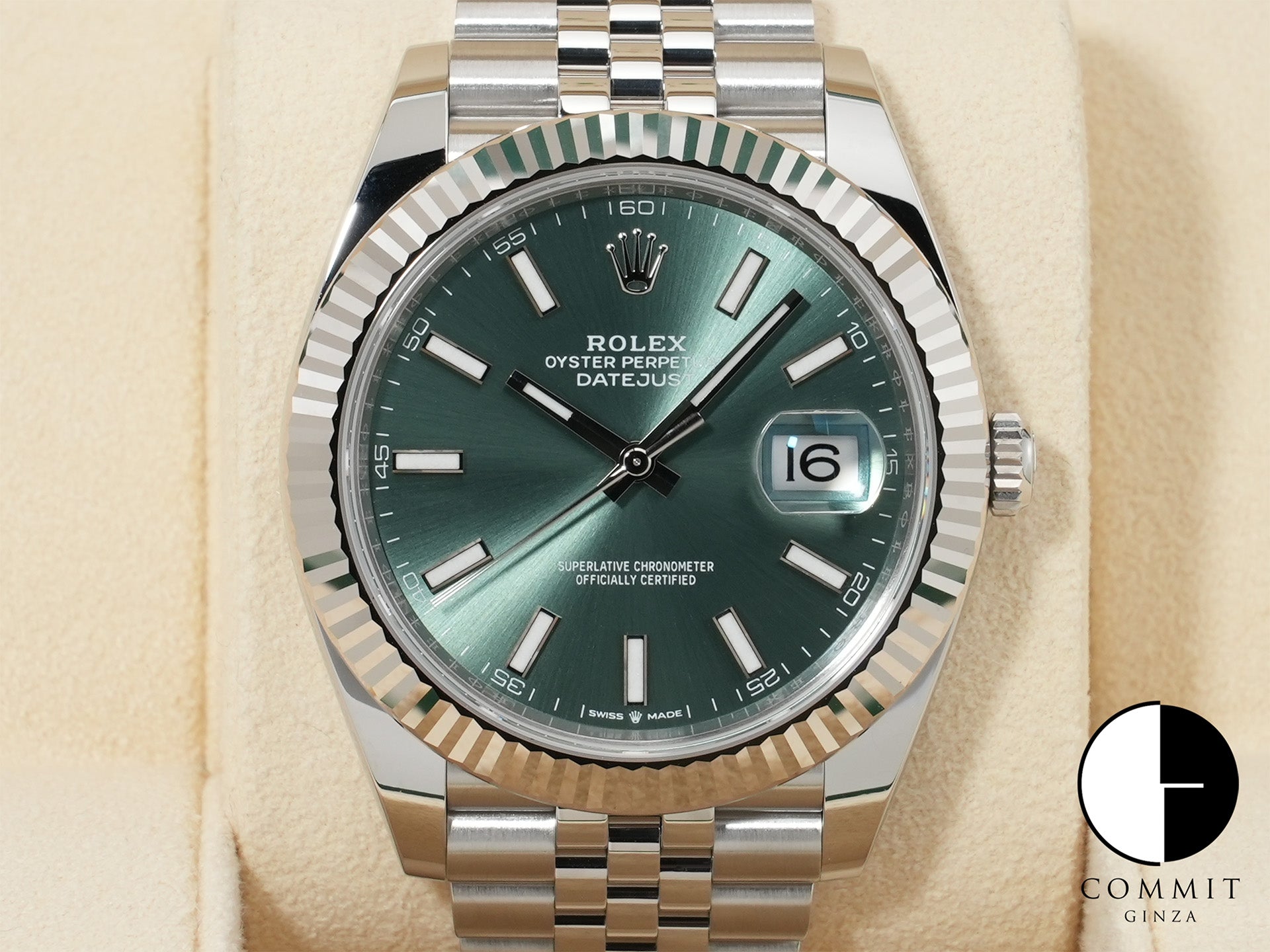 ロレックス デイトジャスト41 Ref.126334 ステンレススチール/ホワイトゴールド ミントグリーン文字盤 ジュビリーブレスレット 未使用 fo5v8ybz