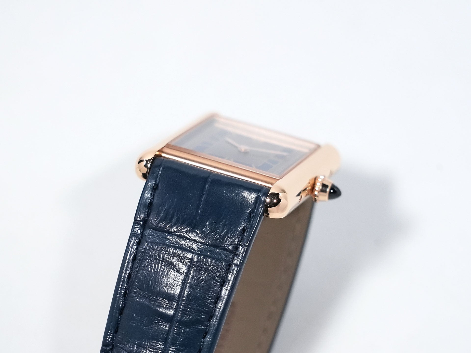 カルティエ タンク ルイ カルティエ LM Ref.WGTA0058 ローズゴールド グレー×ブルー文字盤 中古 tebfn8eo