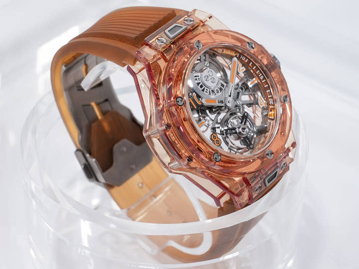 ウブロ ビッグ・バン トゥールビヨン オートマティック オレンジサファイア Ref.419.JO.0120.RT オレンジサファイア スケルトン文字盤 美品 oz4k4cbt