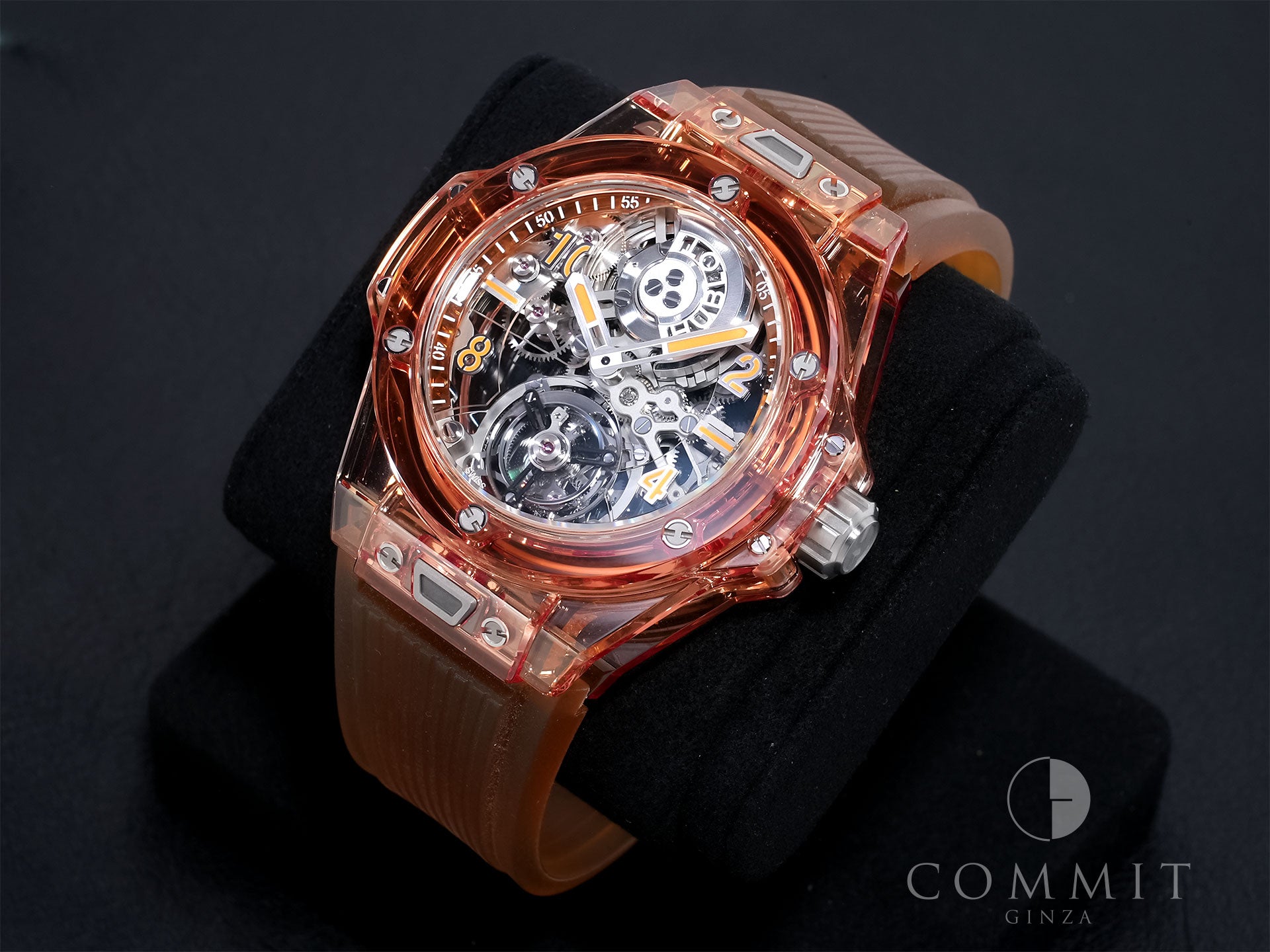 ウブロ ビッグ・バン トゥールビヨン オートマティック オレンジサファイア Ref.419.JO.0120.RT オレンジサファイア スケルトン文字盤 美品 oz4k4cbt