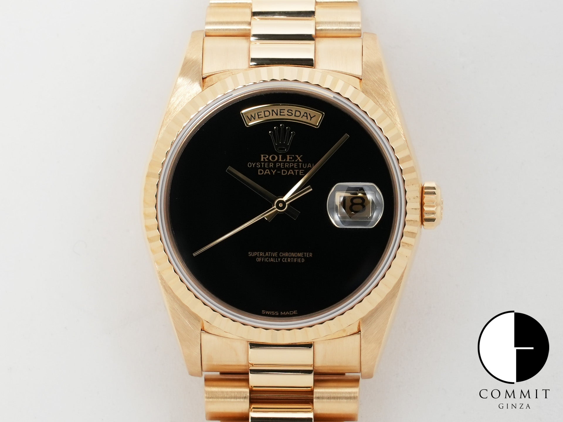 ロレックス デイデイト36 Ref.18238 イエローゴールド オニキス文字盤 美中古 eiv836uj