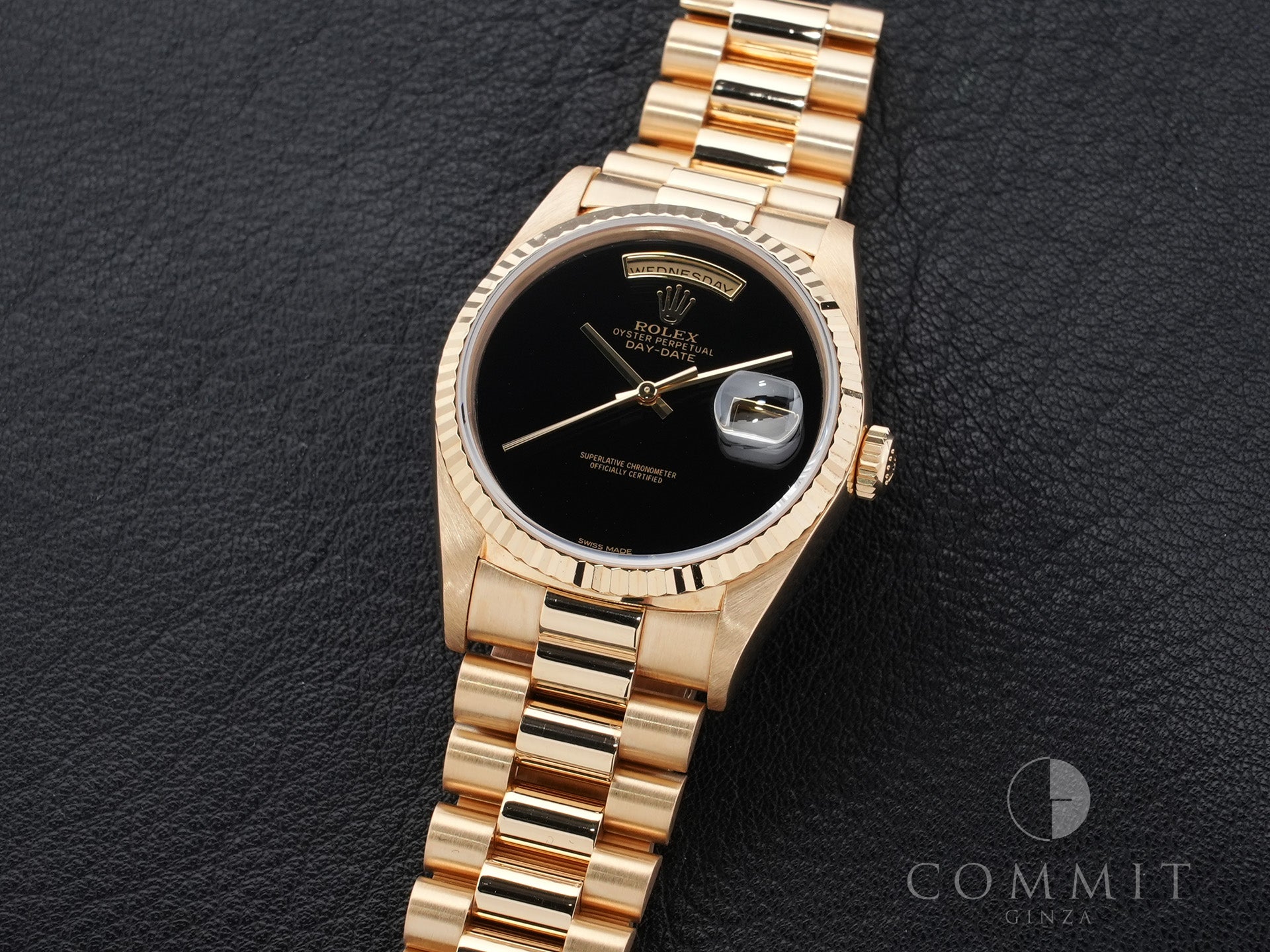 Rolex Day-Date 36 Ref. 18238 Yellow Gold Onyx Dial Excellent Condition eiv836uj