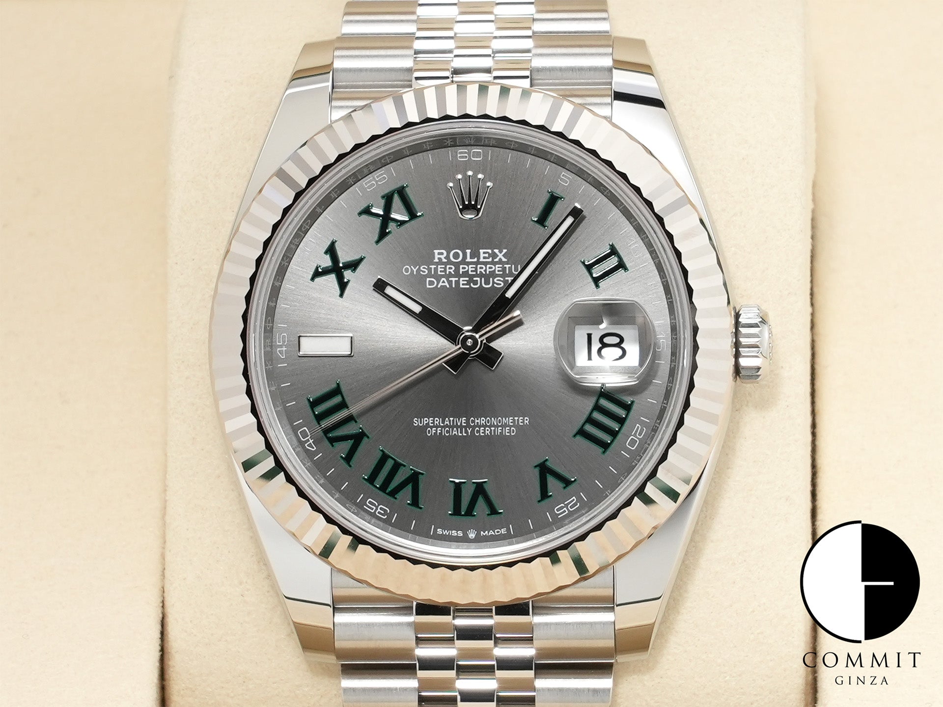 ロレックス デイトジャスト41 Ref.126334 ステンレススチール/ホワイトゴールド スレートローマン文字盤 ジュビリーブレスレット 未使用 xarmwdr3