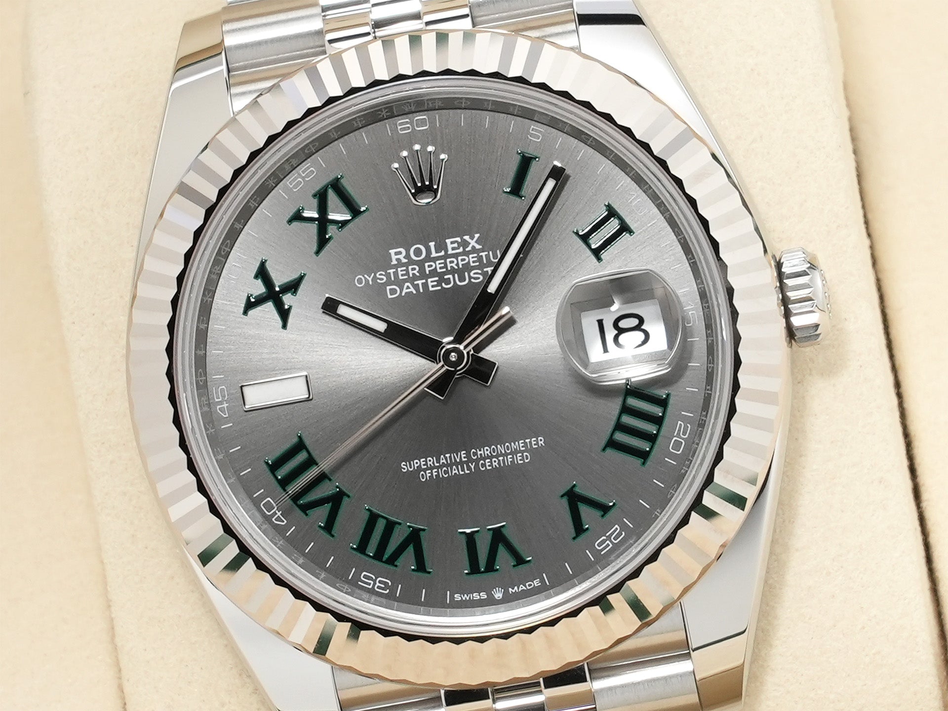Rolex Datejust 41 Ref. 126334 Stainless Steel/White Gold Slate Roman Dial Jubilee Bracelet Unused xarmwdr3