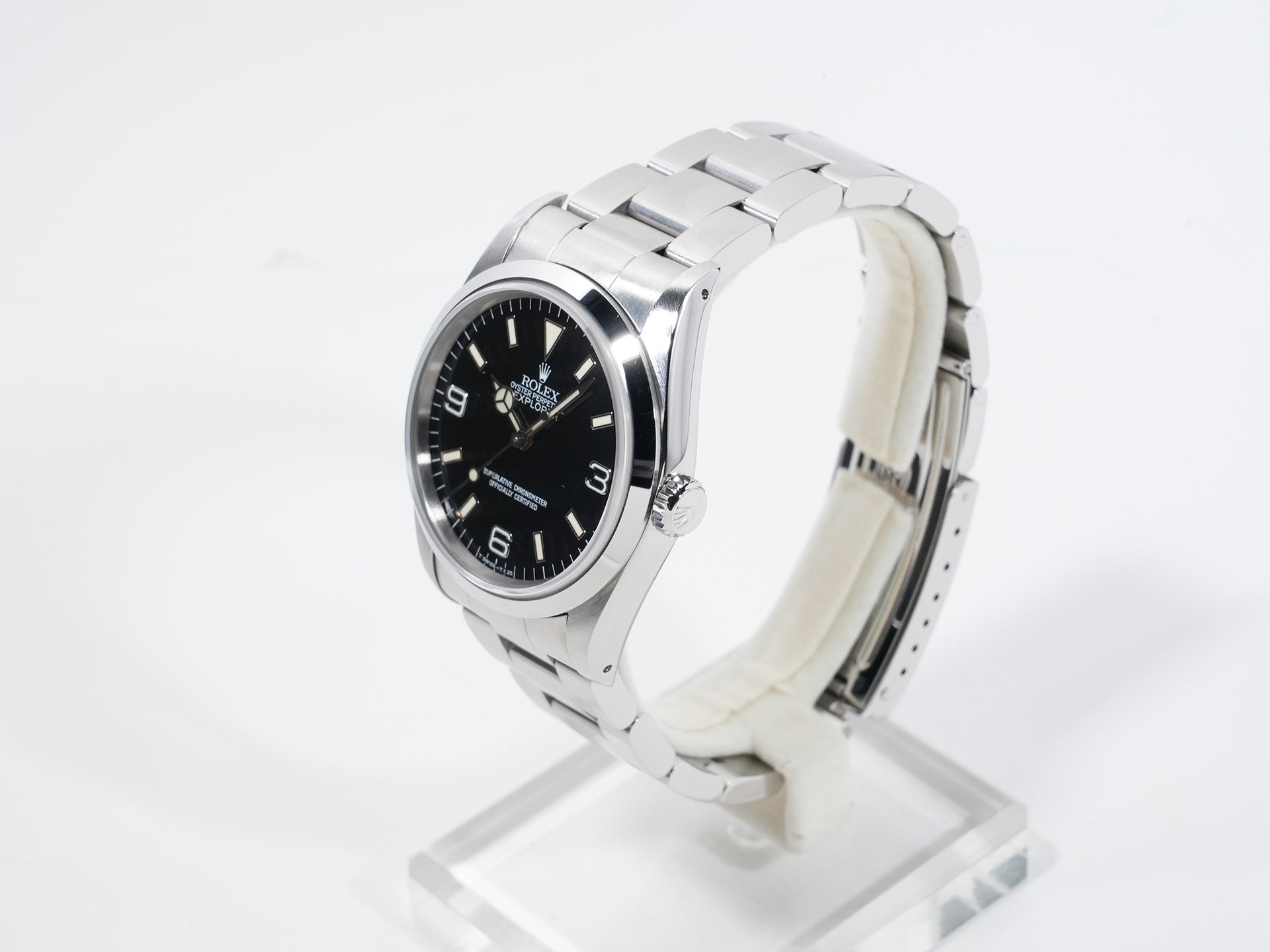 Rolex Explorer I Ref. 14270 Stainless Steel Black Dial Oyster Bracelet Excellent Condition bkqsx4ba