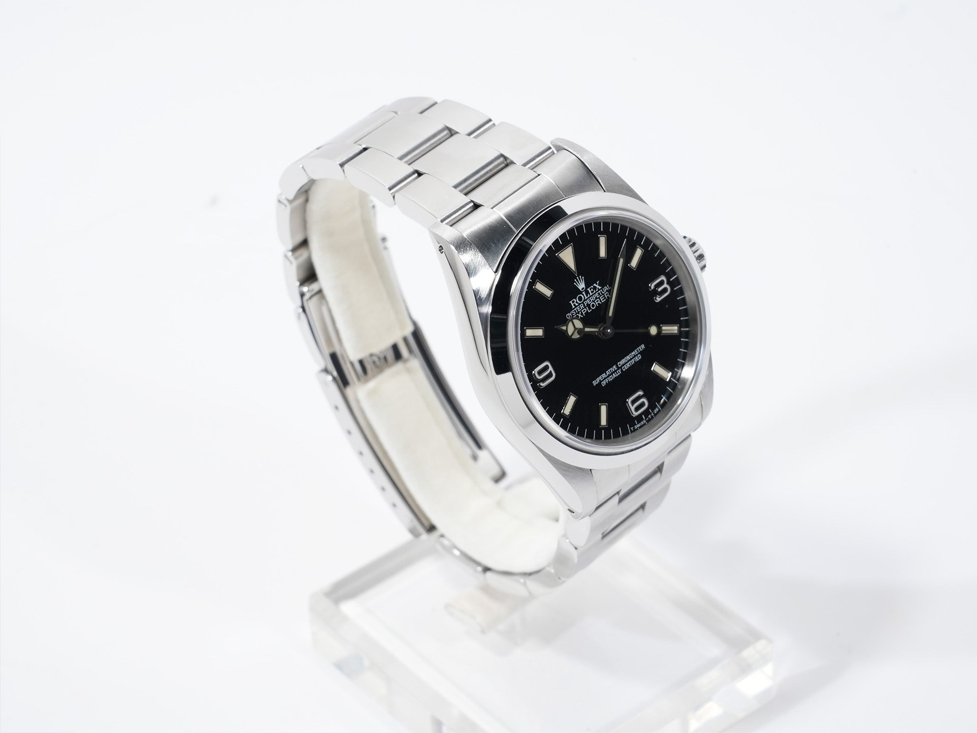 Rolex Explorer I Ref. 14270 Stainless Steel Black Dial Oyster Bracelet Excellent Condition bkqsx4ba