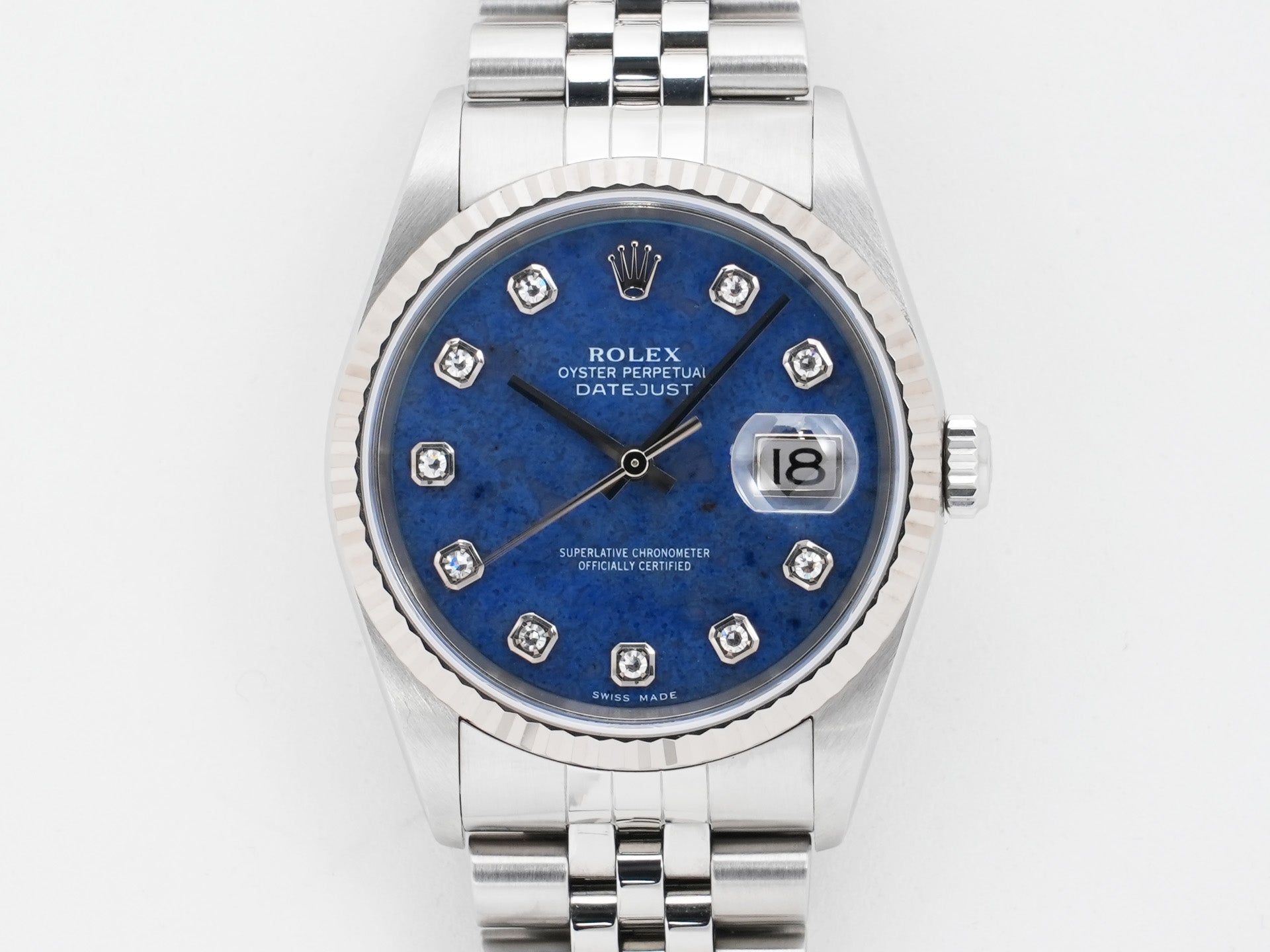 ロレックス デイトジャスト36 Ref.16234G ステンレススチール/ホワイトゴールド ソーダライト文字盤 ジュビリーブレスレット 美中古 vfjnkyhn