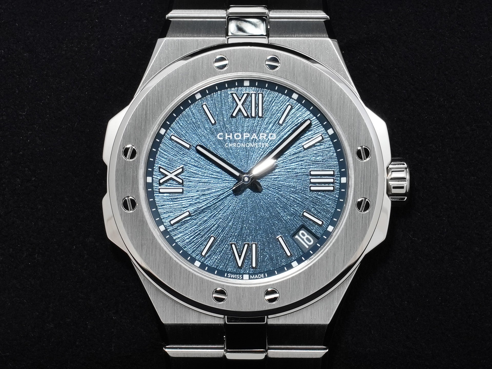 ショパール アルパイン イーグル 41 Ref.298600-3001 ステンレススチール ブルー文字盤 美品 gaze6fqf