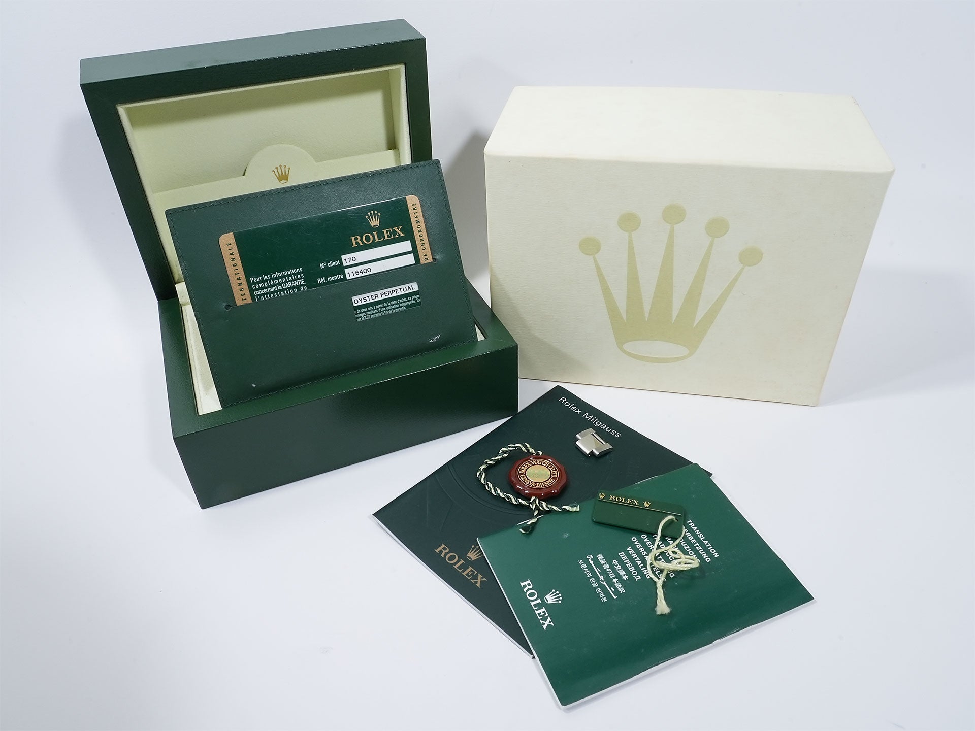 Rolex Milgauss Ref. 116400 Stainless Steel White Dial Excellent Condition Pre-Owned 2muvf7hd